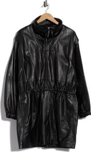 Helmut Lang Leather Drawstring Waist Jacket