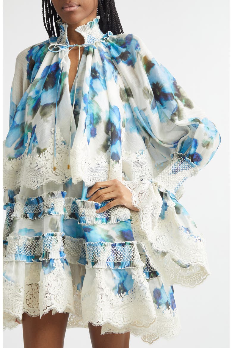 Alchemy Shirred Minidress, Alternate, color, BLUE POPPY