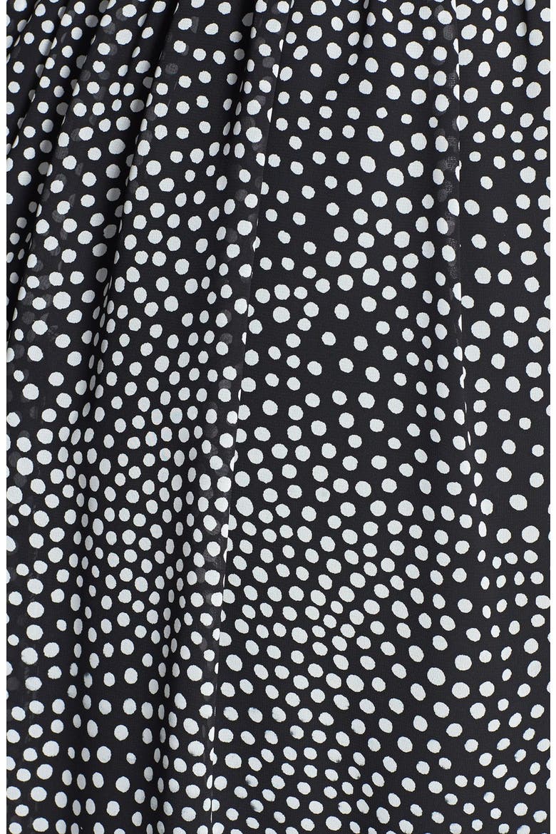 Belted Print Chiffon High/Low Dress, Alternate, color, BLACK/ SOFT WHITE