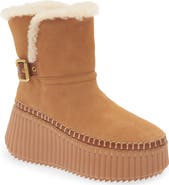 Chloé Nama Genuine Shearling Platform Ankle Boot