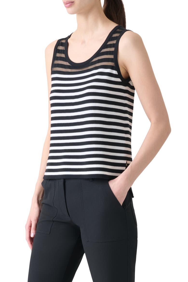 Kodak Stripe Virgin Wool Blend Sweater Tank, Alternate, color, BLACK-CREAM