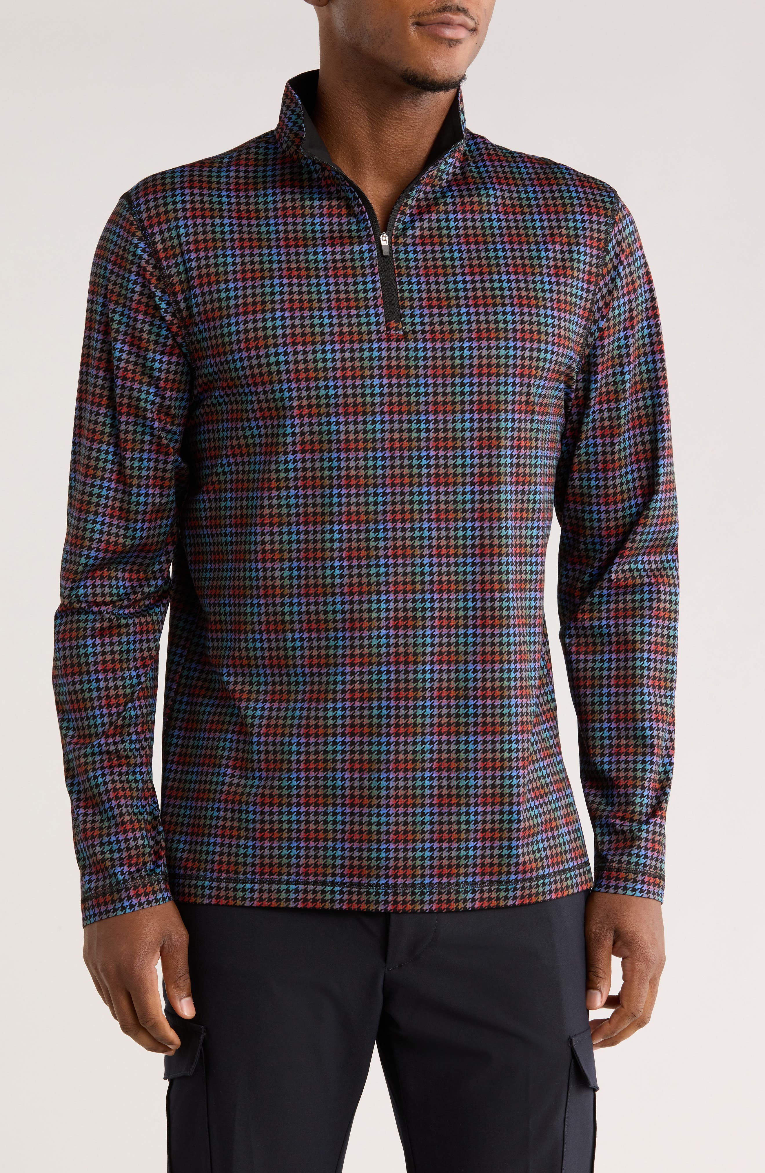 Bugatchi Stretch Cotton Quarter Zip Pullover