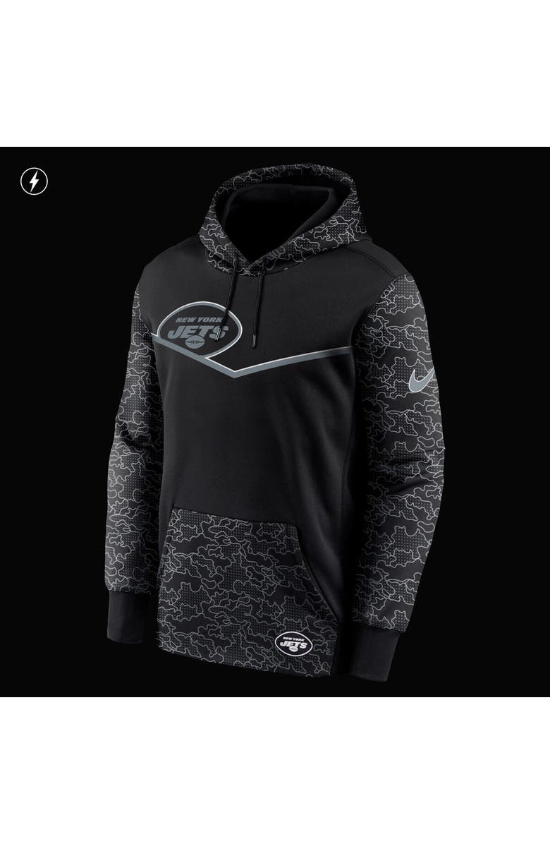 Nike Men's Nike Black New York Jets RFLCTV Chevron Pullover Hoodie, Alternate, color,