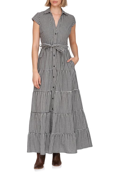 Gingham Maxi Shirtdress