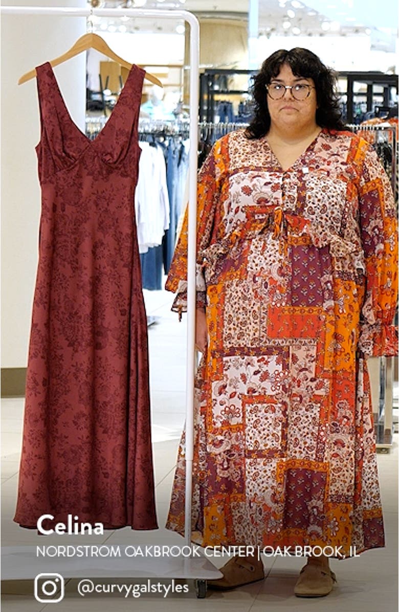 Rosetta V-Neck Satin Dress, sales video thumbnail