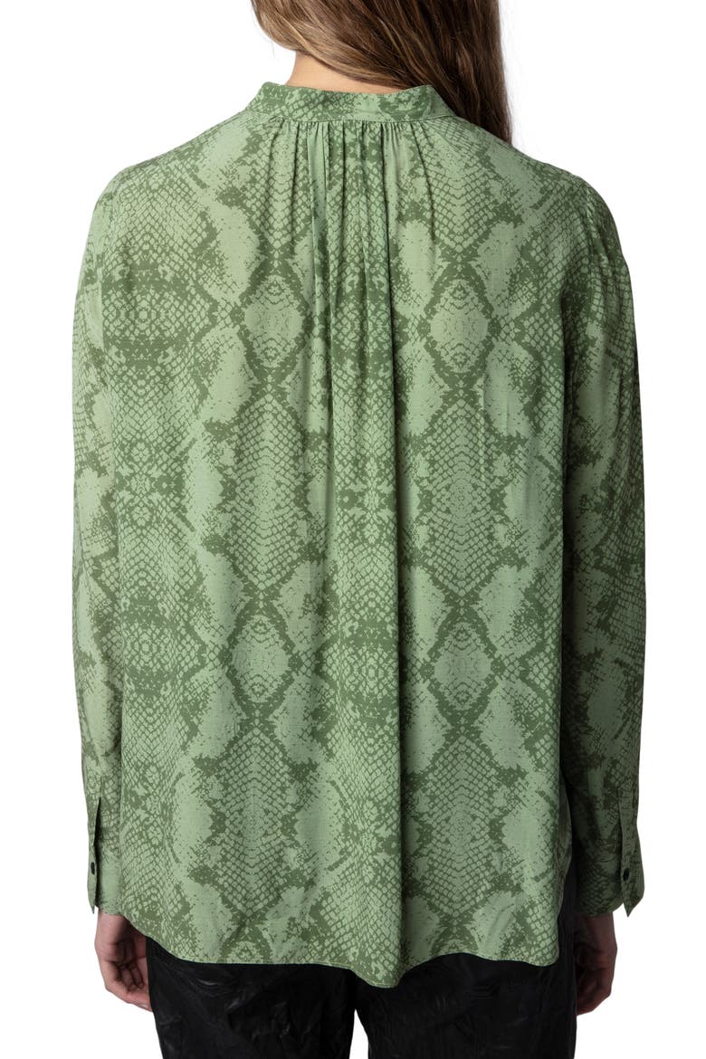 Tink Python Print Popover Shirt, Alternate, color, KAKI