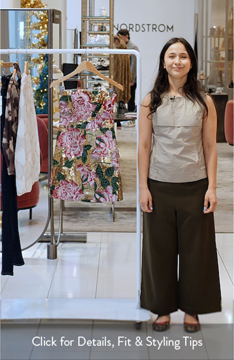 Scottie Sequin Floral Embroidered Minidress, sales video thumbnail