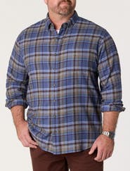 Harbor Bay by DXL Big & Tall Large Plaid Flannel Sport Shirt V7
