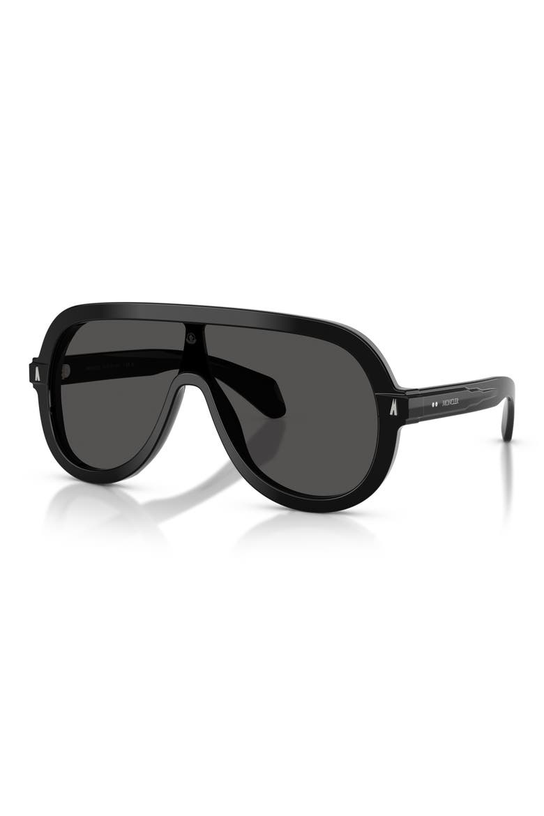 Sunsette 130mm Pilot Sunglasses, Alternate, color, SHINY BLACK / SOLID DARK GREY