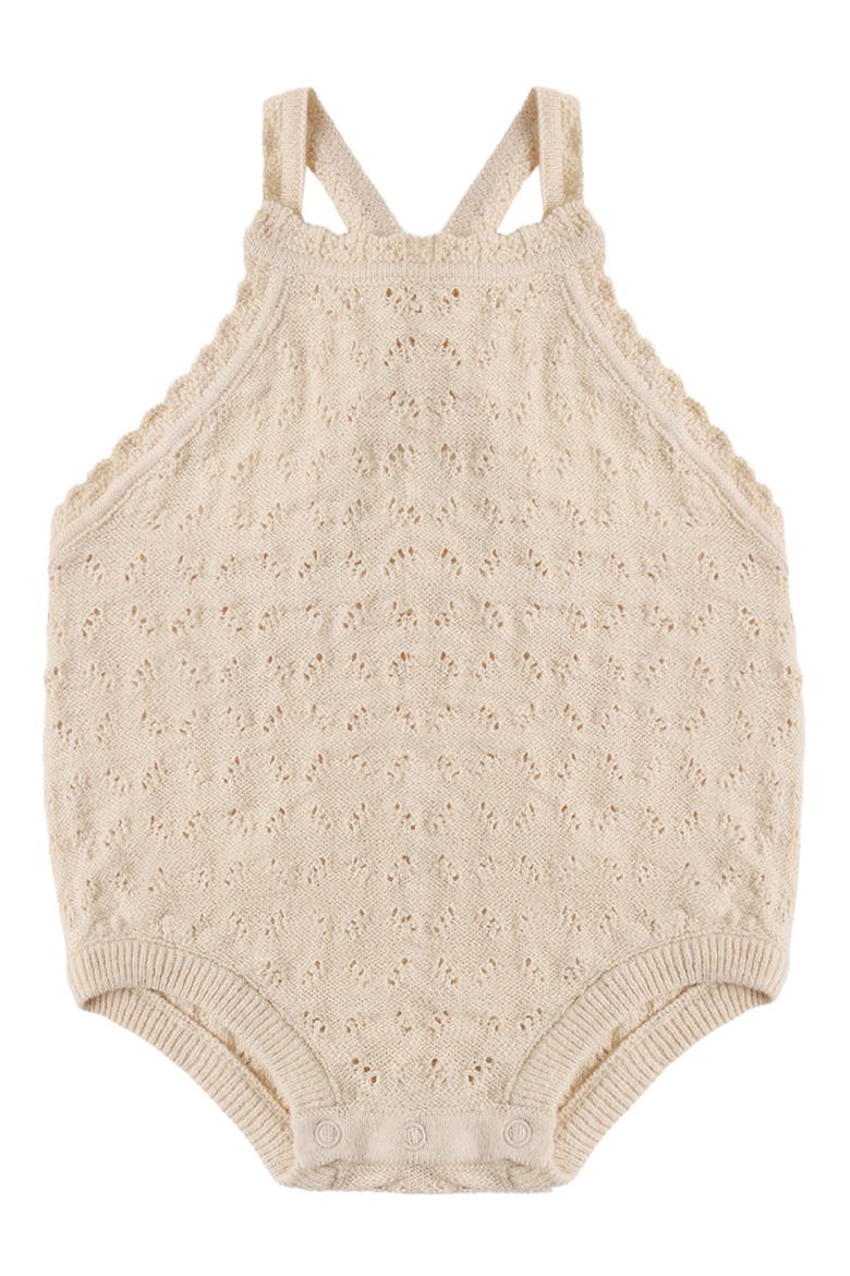 Annie Organic Cotton Pointelle Romper, Alternate, color, ECRU