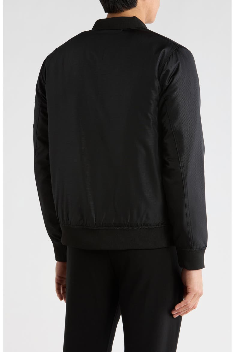 Padded Printed Bomber Jacket, Alternate, color, BLACK