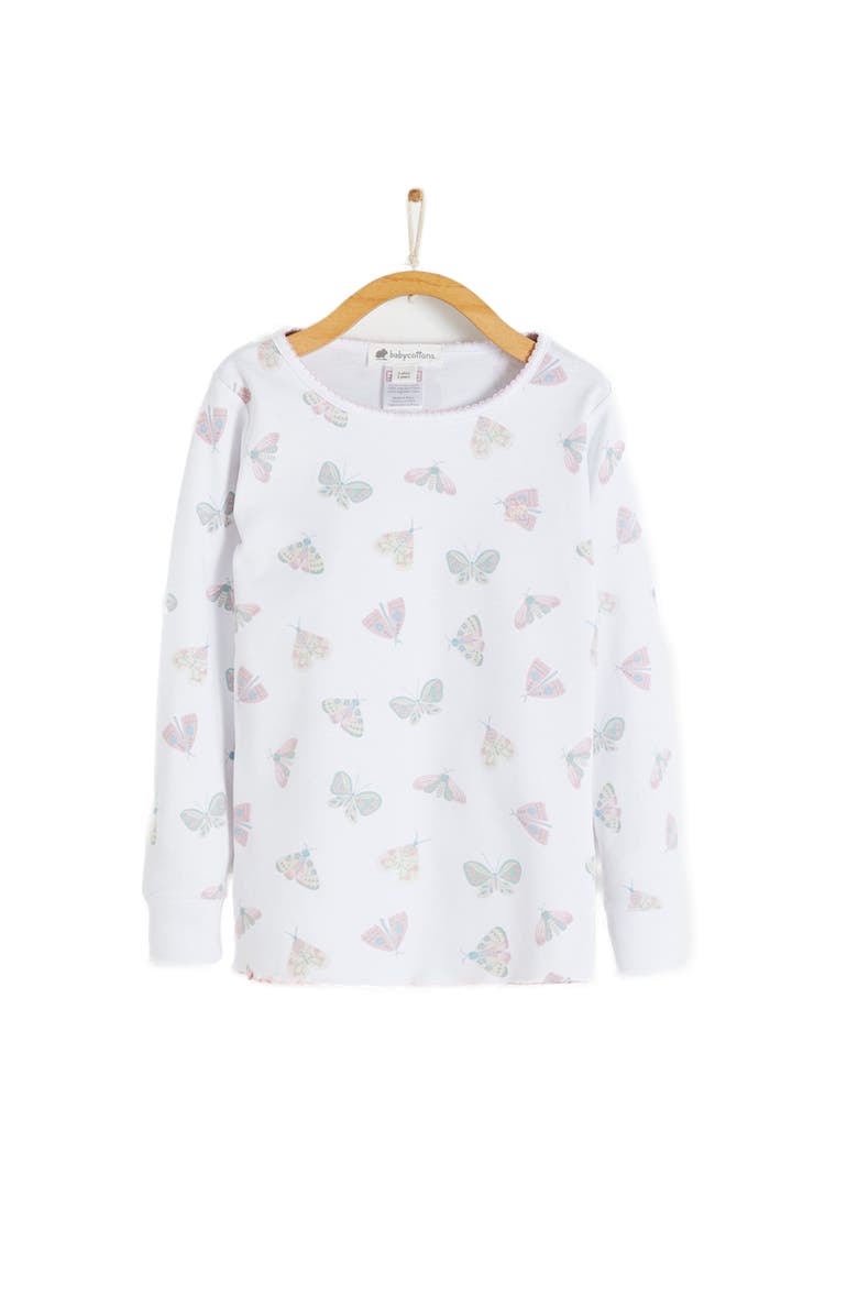 Babycottons Premium Peruvian Pima Cotton Lisa Snug Fit Long Pajama Set for Toddler, Main, color, White