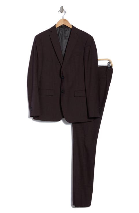 Solid Neat Wool Blend Suit (Regular & Big)