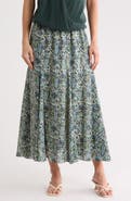 MAX STUDIO Floral Georgette Godet Maxi Skirt