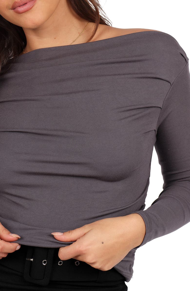 Petal & Pup Cer Off the Shoulder Knit Top, Alternate, color, Charcoal