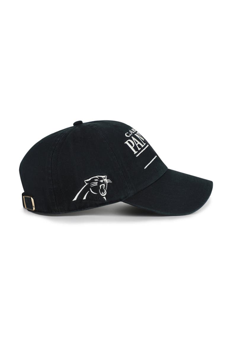 Men's '47 Black Carolina Panthers Throwback Graphic Clean Up Adjustable Hat, Alternate, color, Black