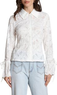 Avec Les Filles Flare Cuff Button-Up Shirt