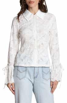 Avec Les Filles Flare Cuff Button-Up Shirt