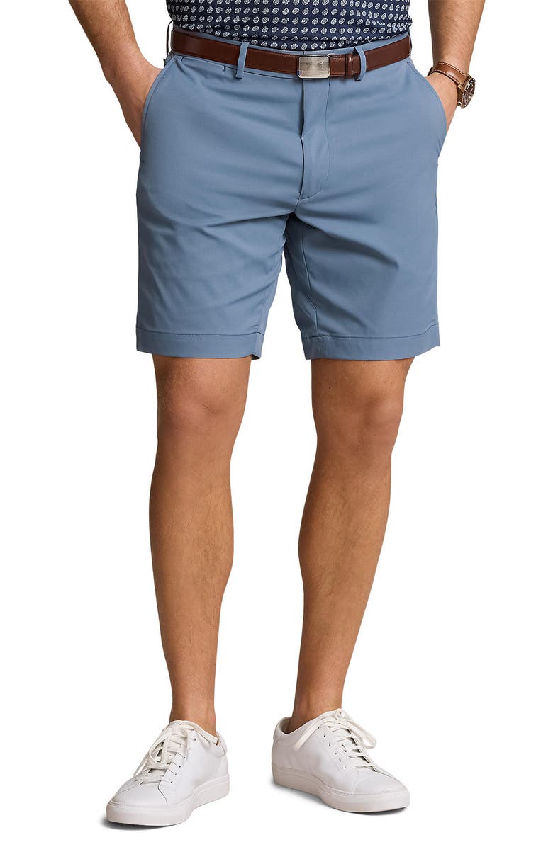 Polo Ralph Lauren Featherweight Flat Front Stretch Chino Shorts, Main, color, 