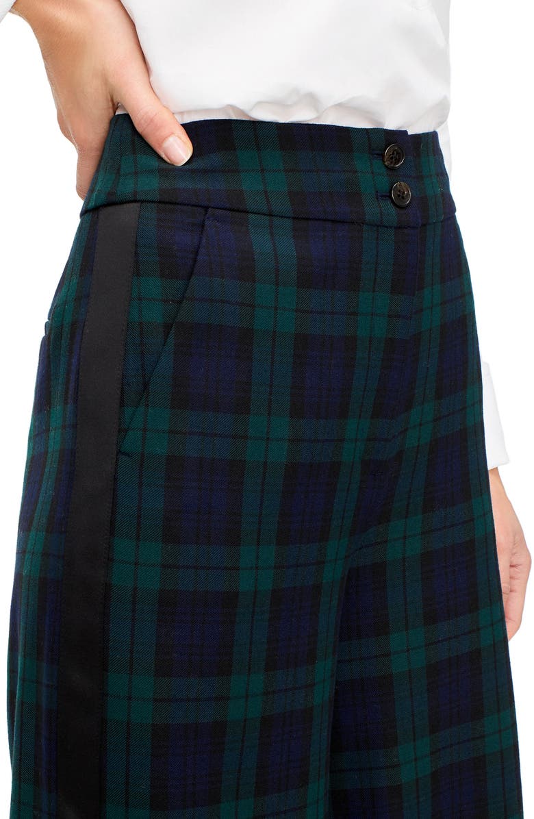 J.Crew Frankie Black Watch Tartan Pants, Alternate, color, 
