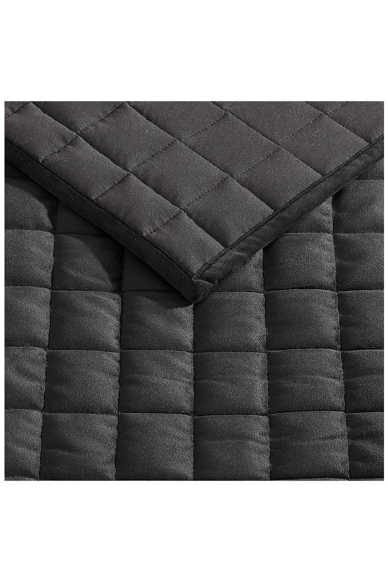 Black Quilted Velvet Comforter Set, Alternate, color, BLACK