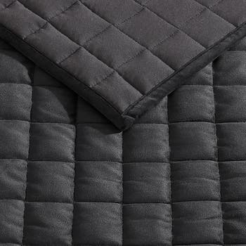 Black Quilted Velvet Comforter Set