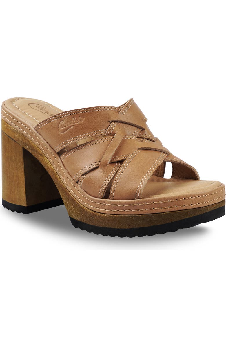 Candie's Fiore Platform Slide Sandal, Main, color, Natural Leather