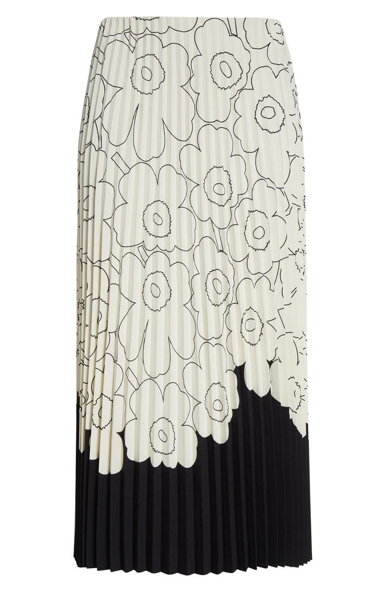 Marimekko Piiru Piirto Unikko Placement Midi Skirt, Alternate, color, Black, Off White