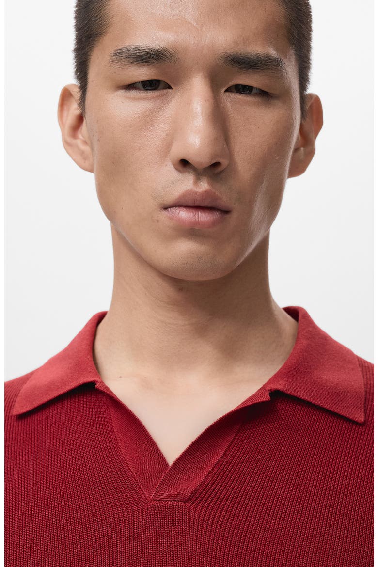 Structured Knit Polo, Alternate, color, RED