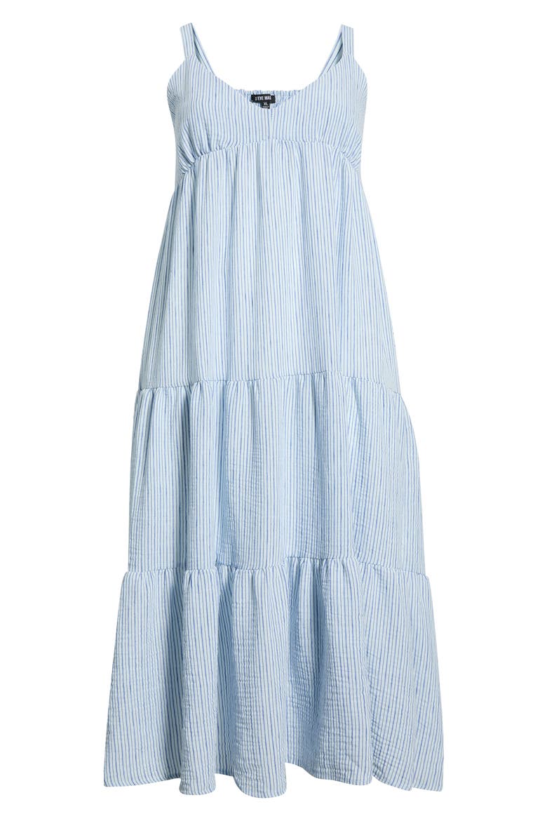 Elianna Stripe Tiered Sundress, Alternate, color, ARCTIC BLUE STRIPE