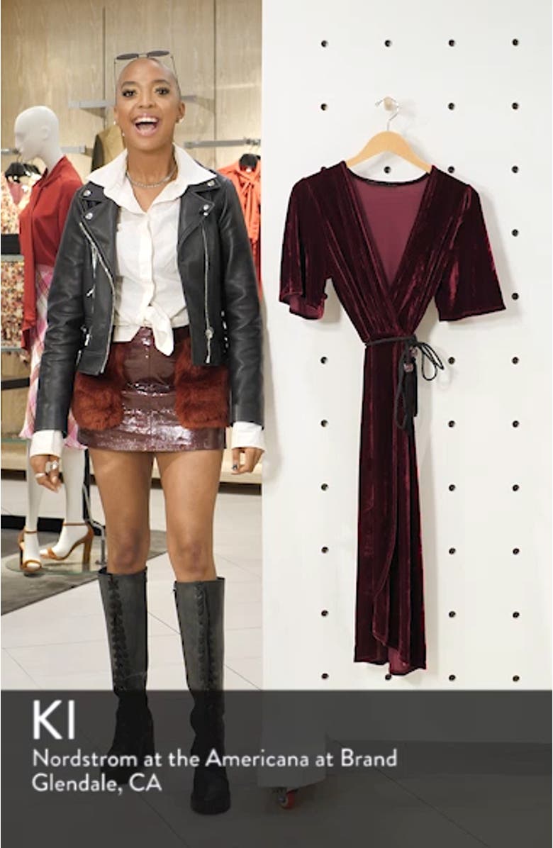Velvet Faux Wrap Dress, sales video thumbnail