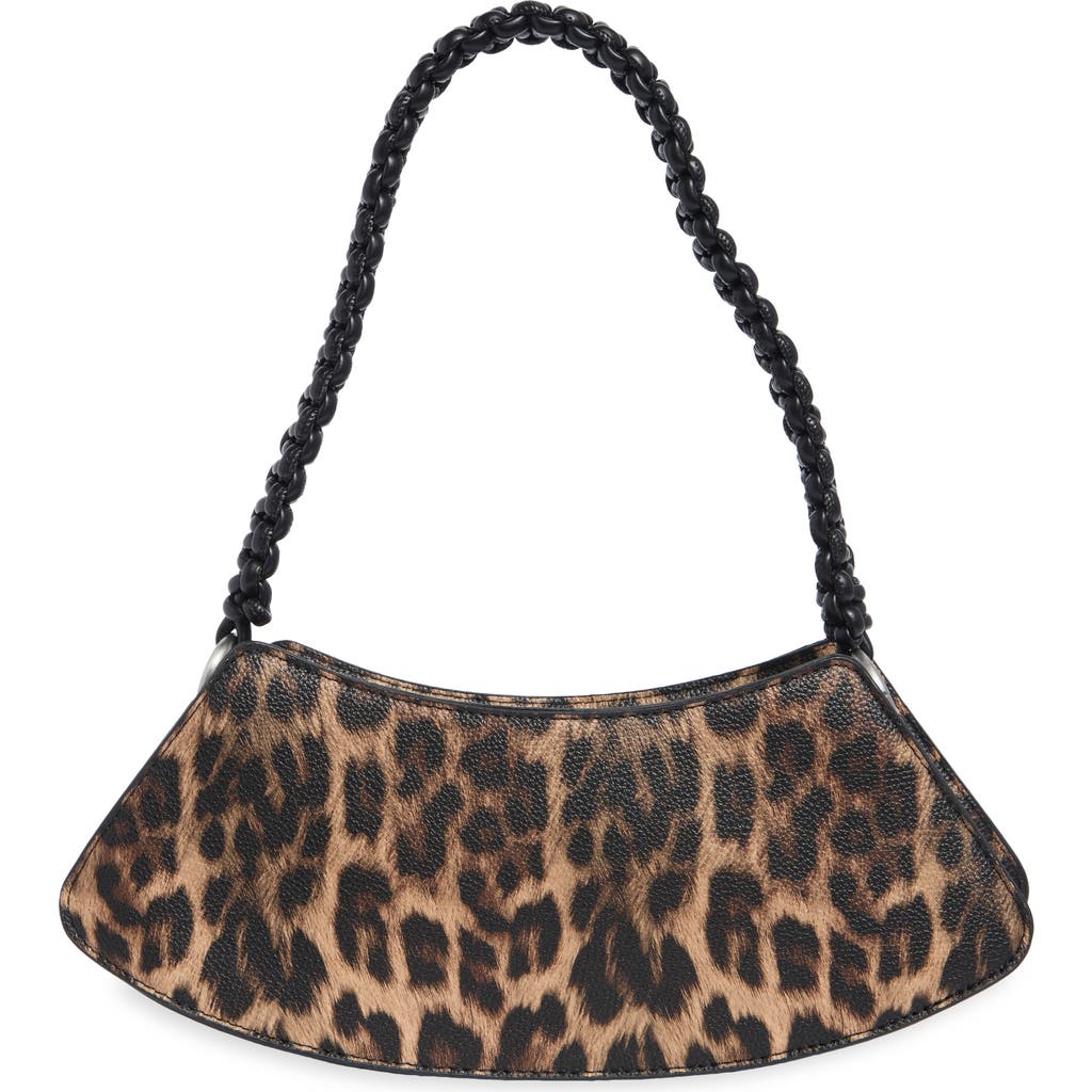 Bcbg Leopard Faux Leather Curved Baguette Bag