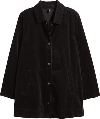 Eileen Fisher Classic Collar Long Stretch Corduroy Jacket Eileen Fisher Classic Collar Long Stretch Corduroy Jacket
