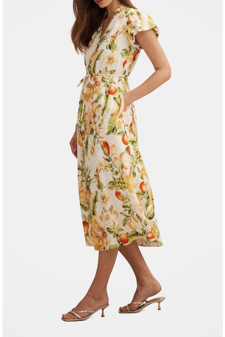 Posie Puff Sleeve Midi Dress, Alternate, color, DOMENICA FLORAL