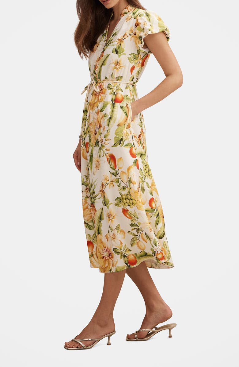 Ever New Posie Puff Sleeve Midi Dress, Alternate, color, Domenica Floral