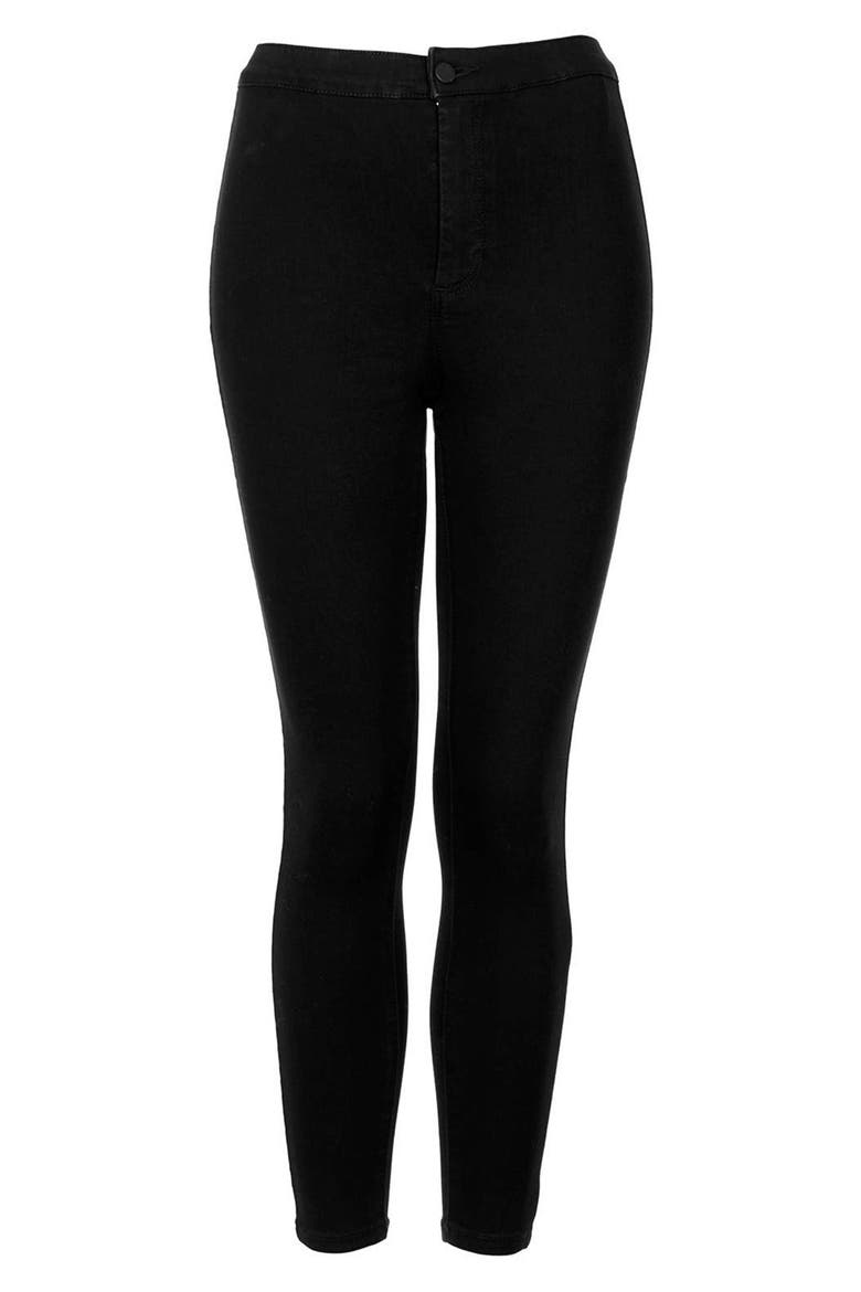 Moto 'Joni' High Rise Skinny Jeans, Alternate, color, BLACK