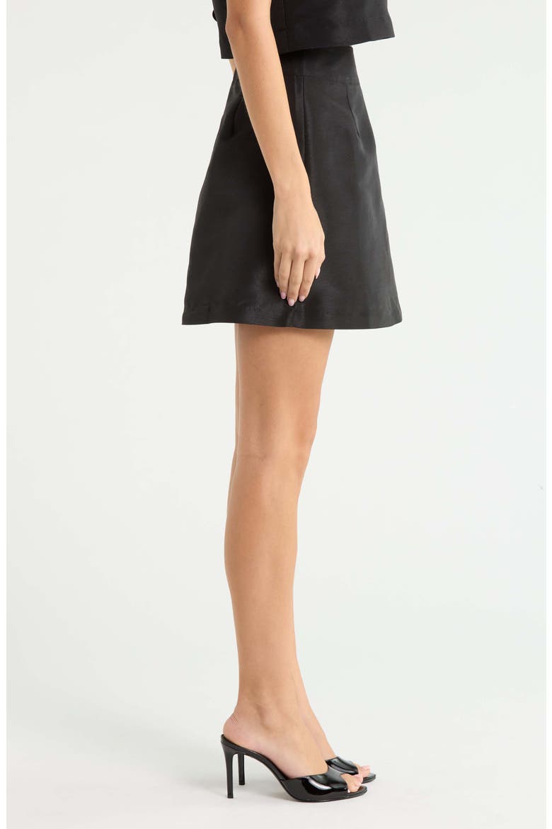 Hestia Taffeta Miniskirt, Alternate, color, BLACK