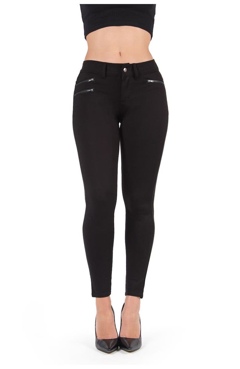 MeMoi Diagonal Zip Leggings, Main, color, 