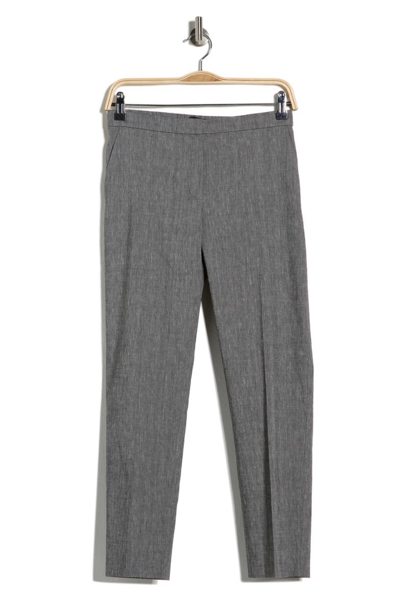Treeca Linen Blend Crop Pants, Alternate, color, BLACK MELANGE