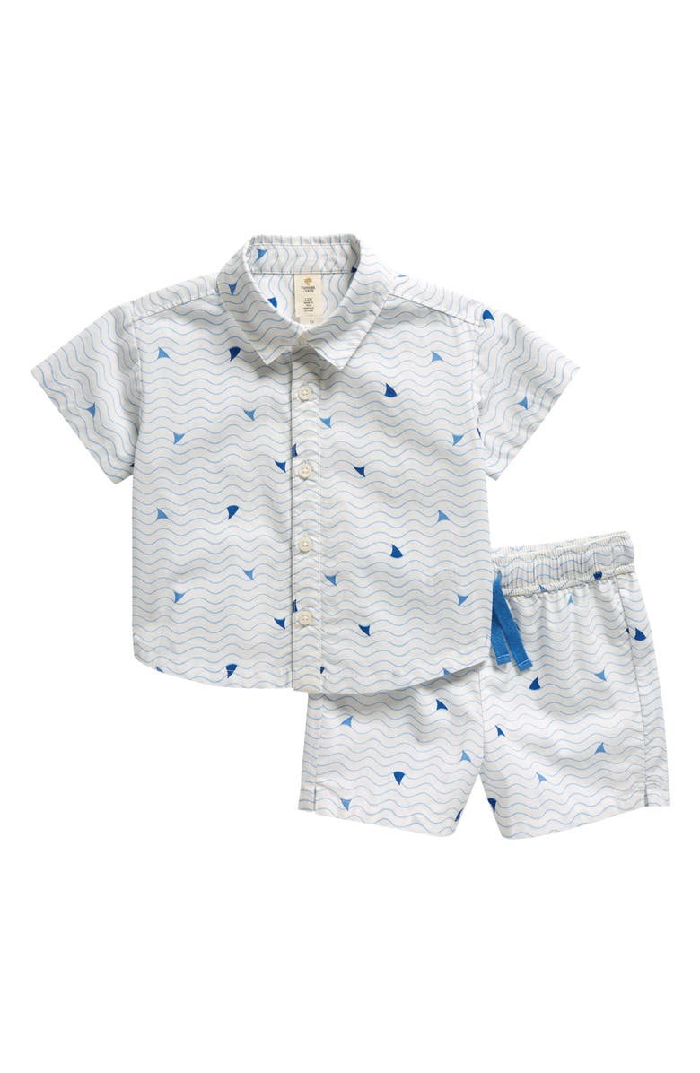 Tucker + Tate Print Short Sleeve Cotton Shirt & Shorts Set, Main, color,