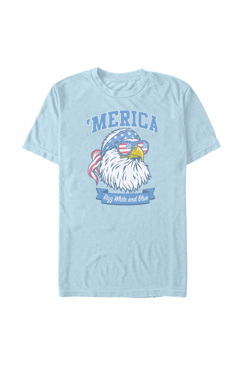 Men's Lost Gods America Cool Bald Eagle  Graphic T-Shirt, Main, color, Light Blue