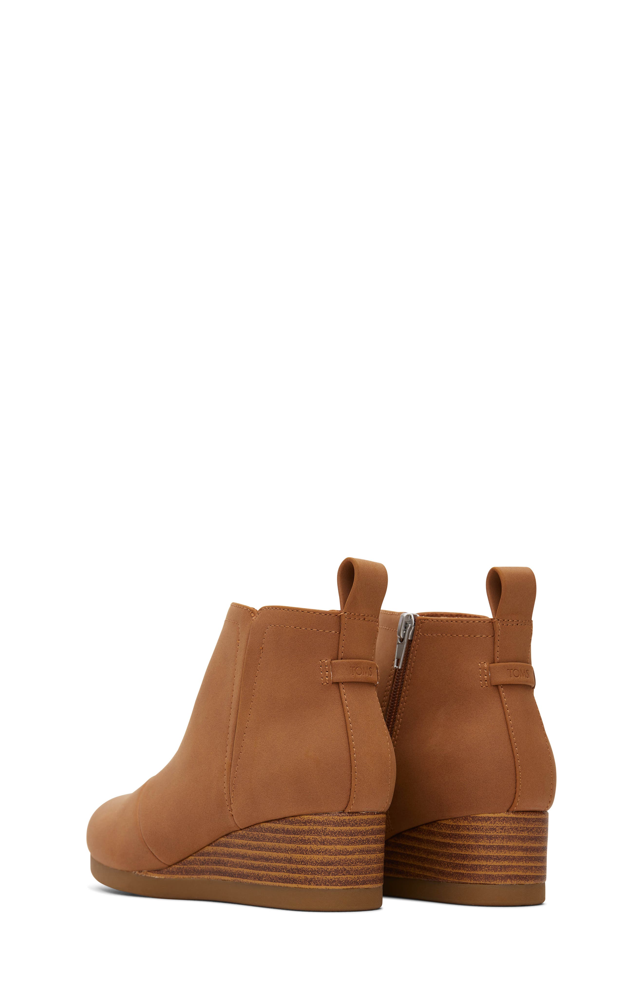 TOMS Kids' Clare Zip Wedge Bootie, Alternate, color, Tan