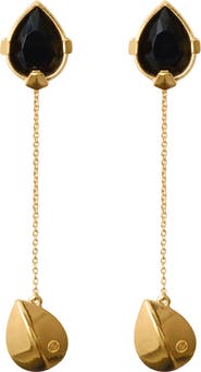 Burberry Onyx Shield Pendant Earrings
