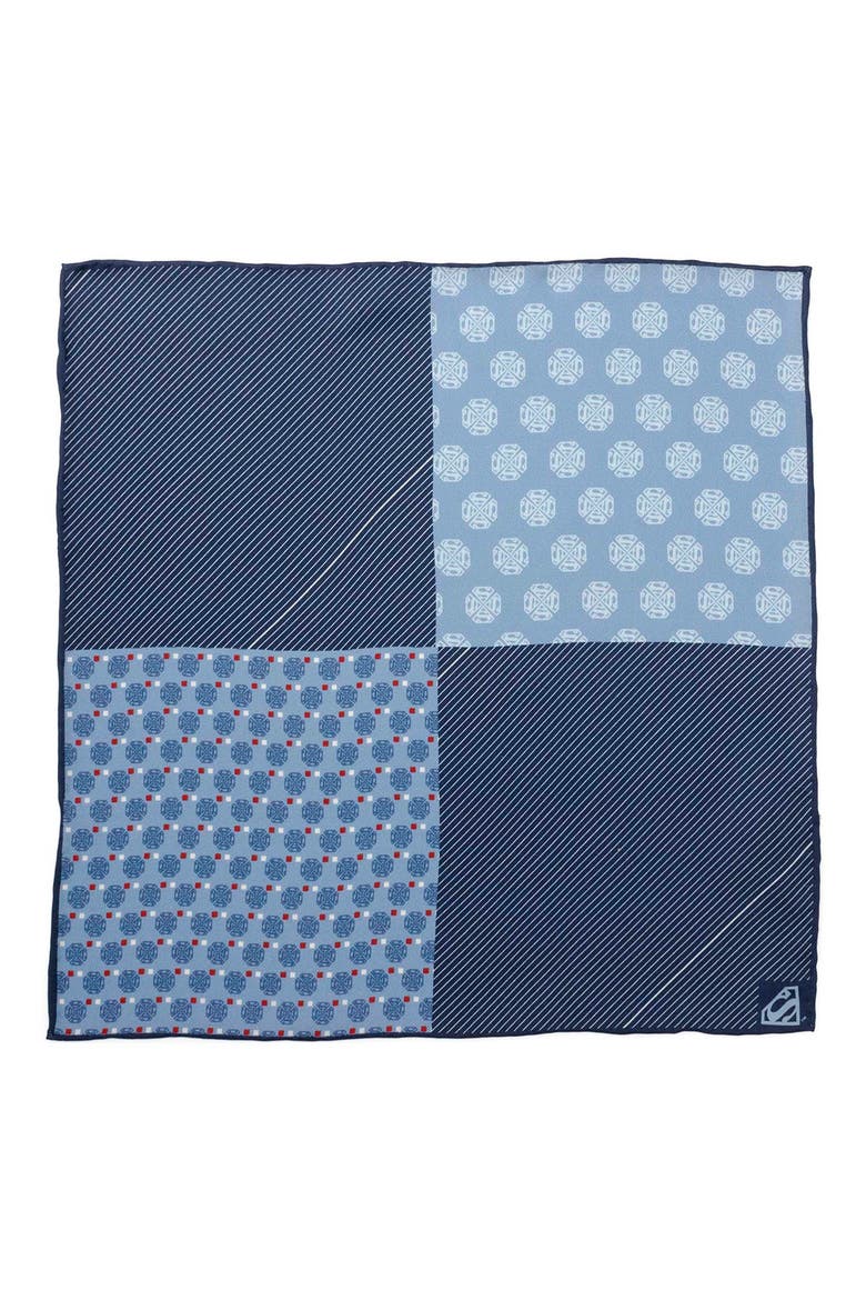 Superman Motif Silk Pocket Square, Alternate, color, BLUE