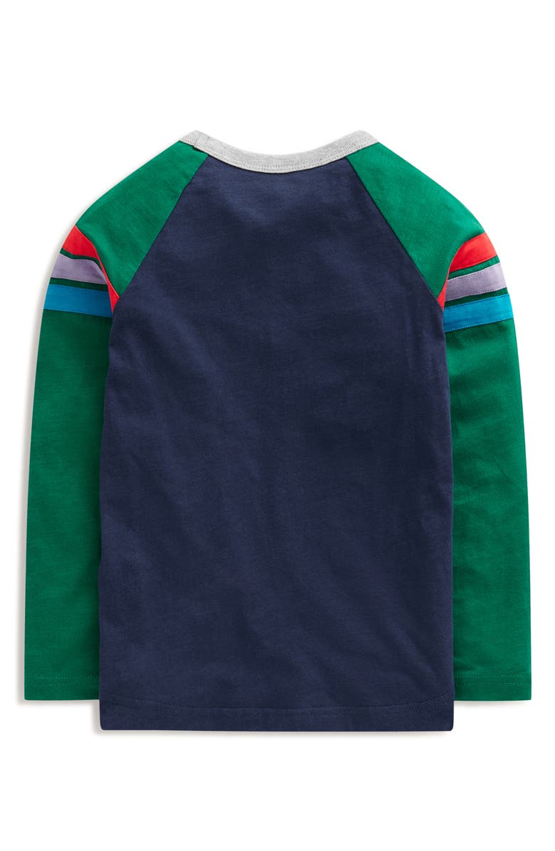 Mini Boden Kids' Colorblock Stripe Long Sleeve Cotton T-Shirt, Alternate, color, 