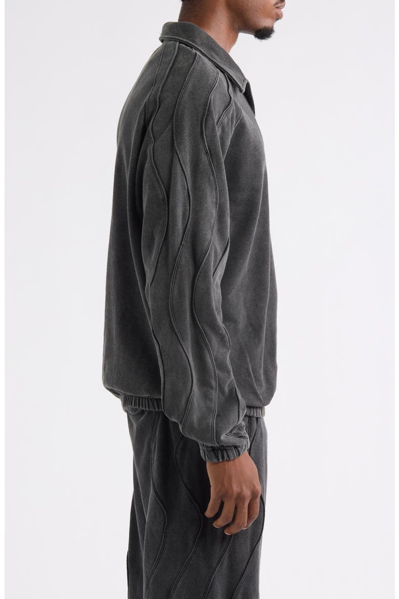 Wavy Seam Training Sweatshirt, Alternate, color, WASHED BLACK
