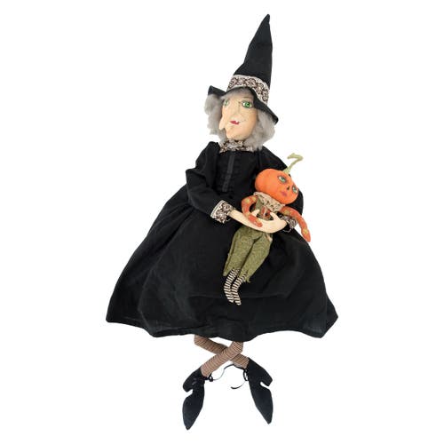 Gallerie Ii Marleigh Witch And Pumpkin Joe Spencer Gathered Traditions Halloween Art Doll Figure In Black