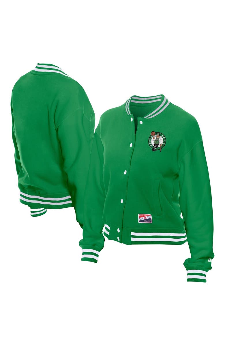 New Era Women's New Era Kelly Green Boston Celtics Throwback Full-Snap Jacket, Main, color, Kelly Green