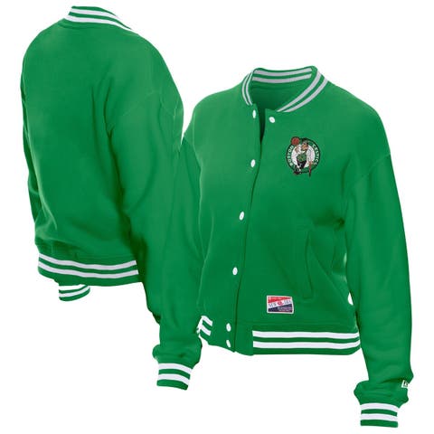 Women's New Era Kelly Green Boston Celtics Throwback Full-Snap Jacket