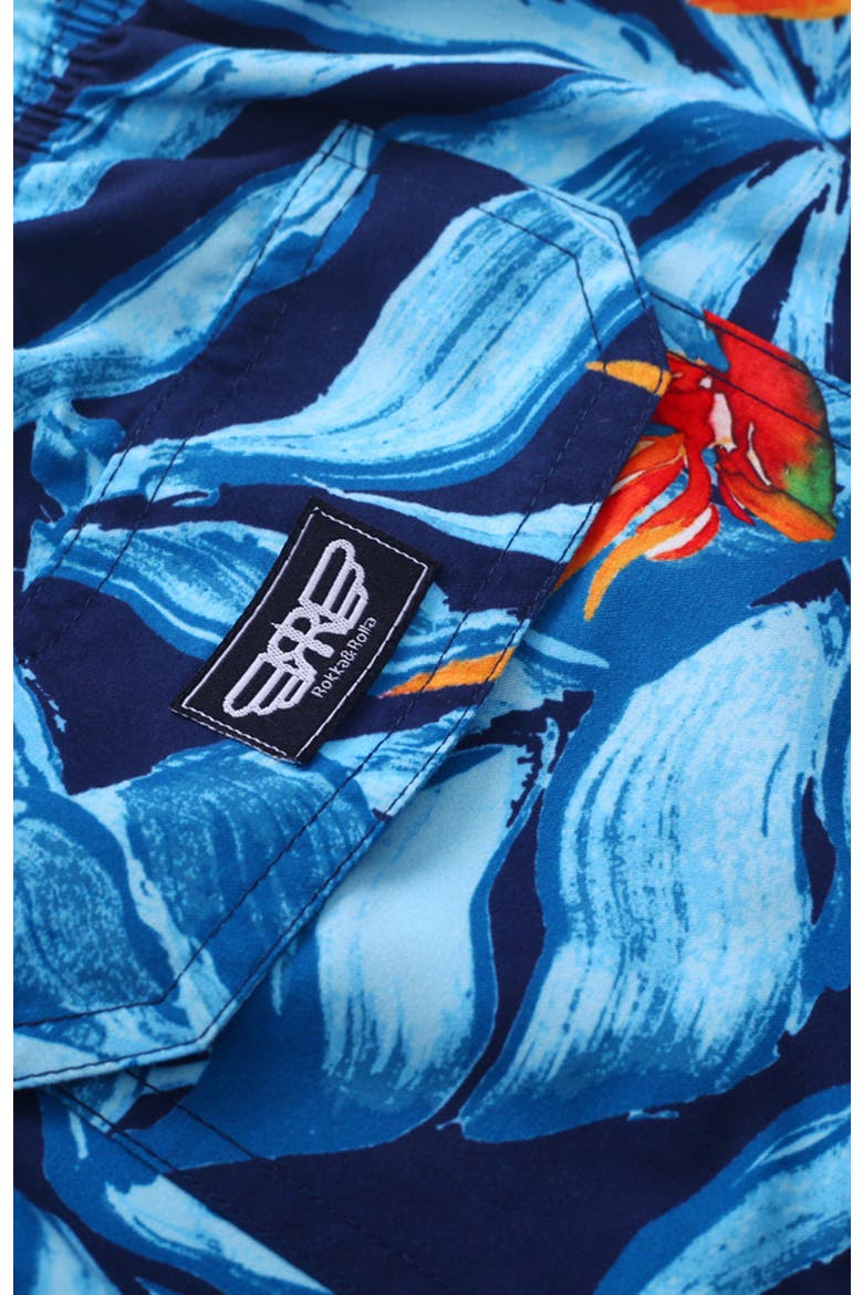 All-Day Comfort Mesh-Lined Swim Trunks, Alternate, color, Tropical floral